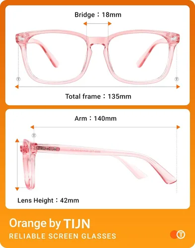 Miniatura 7 de TIJN Lentes de bloqueo de luz azul para mujeres y hombres, marco transparente cuadrado, anteojos nerd anti rayo azul, gafas para pantalla