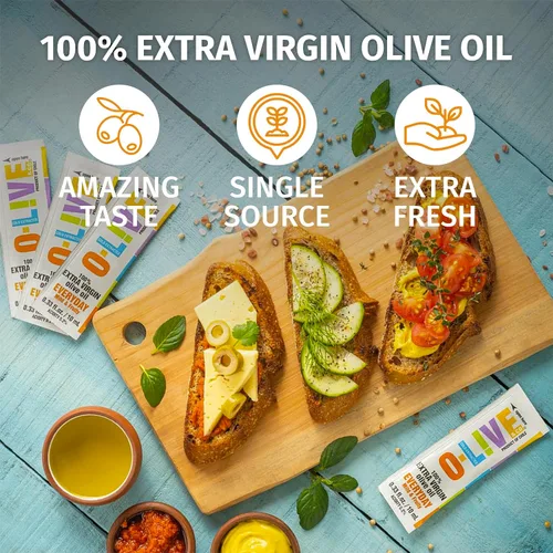 Miniatura 3 de O-Live & Co. Aceite de oliva virgen 100% de alta calidad, envasado de aceite de oliva kosher, sin OMG (todos los días, 0.3 fl oz