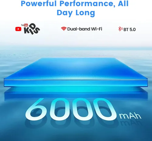 Miniatura 5 de Tablet para niños Henadigi, tablet Android 15, 12 GB RAM 64 GB ROM 1 TB de expansión, pantalla táctil FHD de 10 pulgadas 1280x808, cámara dual Azul