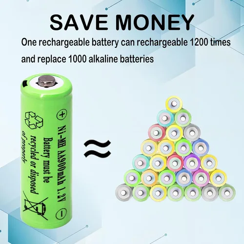 Miniatura 7 de 1.2 voltios AA tamaño 900mAh pilas solares recargables de luz solar, doble A NIMH de gama alta para luces solares al aire libre, tira de luces LED