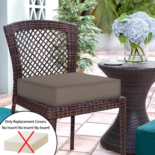 Miniatura 2 de Magpie Fabrics - Juego de fundas para cojines de patio de 2 (solo funda de repuesto, sin inserto), funda impermeable para sillas de asiento profundo
