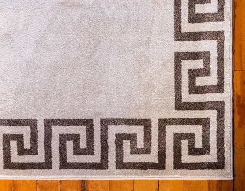 Miniatura 8 de Unique Loom Athens Collection - Alfombra clásica geométrica moderna con diseño de bordes, 5 x 8 pies, beige/marrón Beige y Marrón/Beige