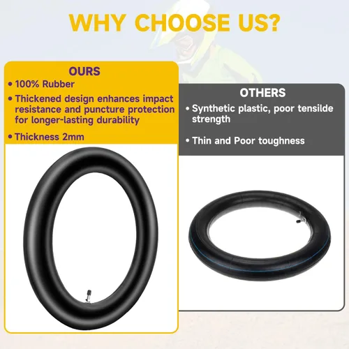 Miniatura 7 de HIAORS 3.00-12 80/100-12 Tubo interior de 12 pulgadas Válvula recta Innertube para 70cc 90cc 110cc 125cc CRF70 XR CRF 70 KLX 110 DRZ 110 TTR 90 Pit