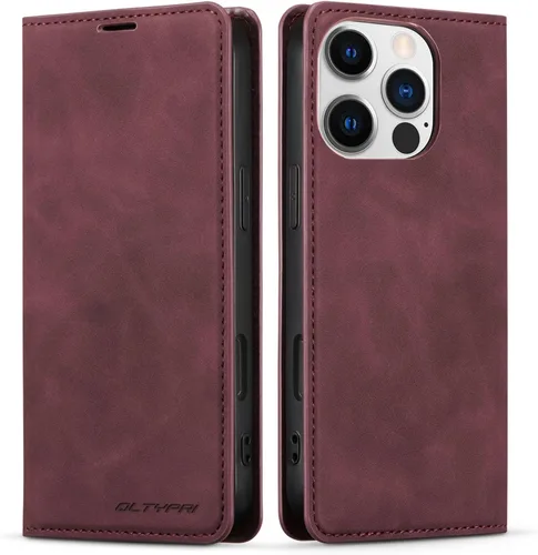 Miniatura 63 de QLTYPRI Funda para iPhone Air, Funda de piel sintética premium TPU parachoques con tarjetero Kickstand adsorción magnética oculta a prueba de golpes
