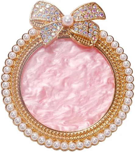 Paleta de arte de uñas de resina, paleta de colores mixtos de pintura de uñas, arco decorado con diamantes de imitación y perlas (dorado)