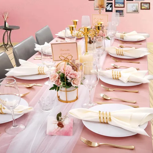 Miniatura 7 de Hioasis 100 piezas Platos de plástico blancos - Platos de cena desechables blancos de 10.25 pulgadas, Platos de cena de plástico, elegantes