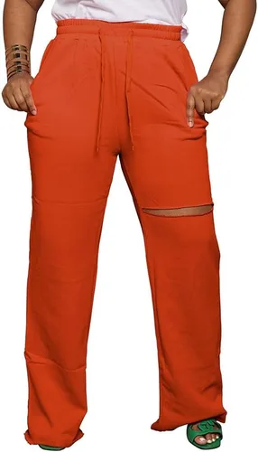 Miniatura 6 de PINSV Pantalones de pierna ancha para mujer, con cordón, holgados, casuales