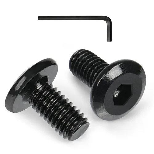 VGBUY M6-1 x 8 mm 90 piezas Tornillos de cabeza plana con muesca hexagonal, pernos métricos M6, acero inoxidable 304 18-8, niquelado negro, rosca