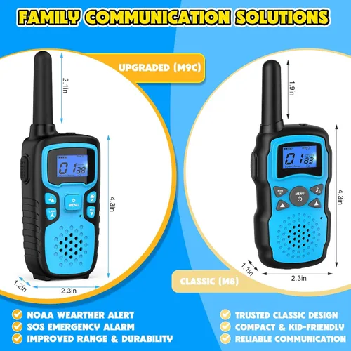 Miniatura 8 de Wishouse Walkie Talkies para niños recargables de largo alcance, regalo de cumpleaños de Navidad para niños de 4, 5, 6, 7, 8, 9 años