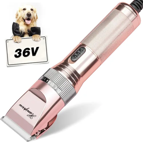 Miniatura 9 de Cortapelos de aseo para perros de alta potencia para abrigos gruesos y pesados, de bajo ruido, recortadora de mascotas profesional con peines de Gris