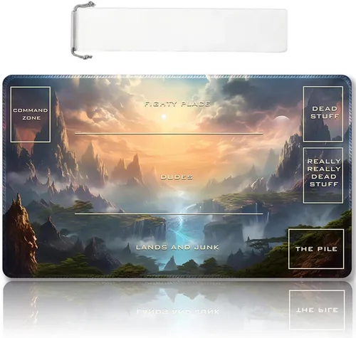 Miniatura 22 de Tapete de Juego MTG Premium Cosido con Zonas y Respaldo de Goma Antideslizante - Tapete de Juego TCG para MTG y Otros Juegos de Cartas - Diseño Dkt