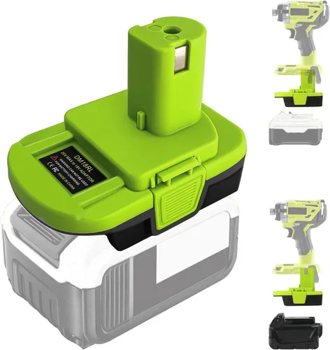 Miniatura 8 de Adaptador de batería DM18RL para Ryobi 18V Power Tool, convertidor de adaptador para Dewalt 20V y para batería Milwaukee M18 de 18 V para reemplazar