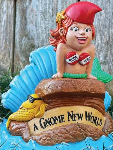 Miniatura 4 de BigMouth Inc Little Mer-gnome - Estatua de gnomo de jardín, divertida figura para césped y patio al aire libre, decoración de escultura de regalo