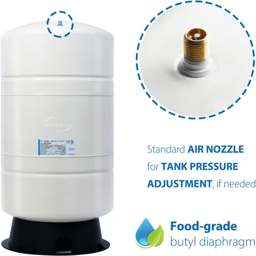 Miniatura 2 de iSpring Tanque prepresurizado T20M de 20 galones para sistemas de ósmosis inversa (RO) con 14 galones de capacidad de almacenamiento de agua