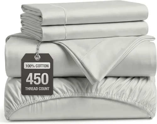 Miniatura 29 de LANE LINEN - Sábanas tamaño Split King para cama ajustable, 450 hilos, 100% algodón, 2 sábanas bajeras individuales XL, con bolsillo profundo