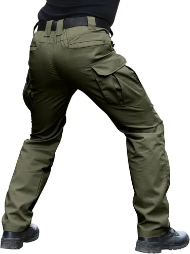 Miniatura 2 de Hiwise Pantalones tácticos elásticos para hombre, resistentes al agua, pantalones cargo Ripstop, ligeros para exteriores, pantalones de senderismo