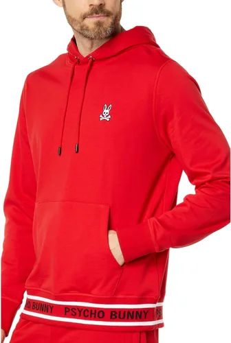 Miniatura 3 de Psycho Bunny Burks Popover Sudadera con capucha rojo brillante XL (US Hombre 7), Rojo brillante