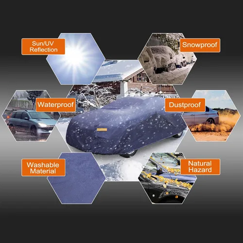 Miniatura 2 de uxcell 3XXL+ Funda de coche púrpura para exteriores, impermeable, transpirable, arañazos, lluvia, nieve, sol, resistente al calor, 224.4 x 74.8 x