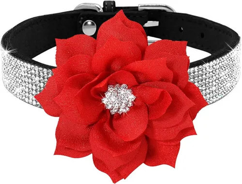 Miniatura 7 de Collares Pequeños para Perros Femeninos, Lindo Cristal de Rinstone con Pajarita de Diamante de Brillo para Cachorros para XXS XS Perros Pequeños