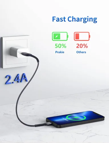 Miniatura 2 de Cable de carga corto para iPhone de 1 pie, paquete de 2 cables Lightning USB con certificación MFi de Apple, cable de carga para iPhone, cable