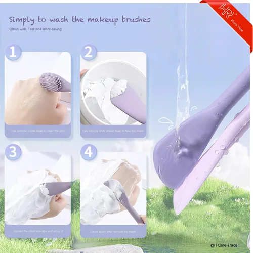 Miniatura 6 de Huare Technology - Aplicador de máscara facial de silicona, 3 unidades, pinceles para máscara facial para barro, arcilla, máscara mixta de carbón