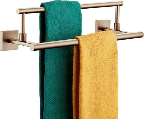 Miniatura 23 de KOKOSIRI Toalleros de baño de 36 pulgadas, rieles dobles para toallas, portatollas negro mate extralargo para cocina, inodoro, acero inoxidable