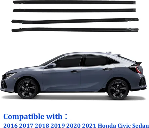 Miniatura 3 de 4 tiras de sellado para puerta 72450-TEA-T01 compatibles con Honda Civic Sedan 2016-2021, sustituye a # 72410-TEA-T01, 72910-TEA-T01, 72950-TEA-T01