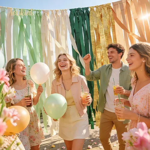 Miniatura 2 de AOBKIAT Decoraciones para fiesta de boda, 5 rollos de serpentinas de papel crepé color verde oliva y caqui para boda boho verde, cumpleaños