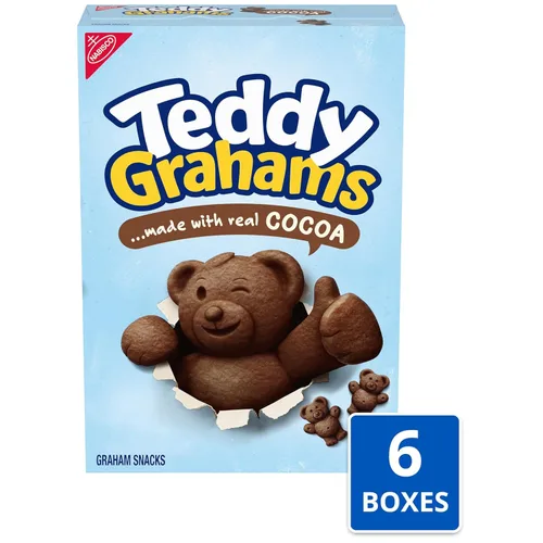 Miniatura 4 de Teddy Grahams Snacks Graham de chocolate, 6 cajas de 10 onzas