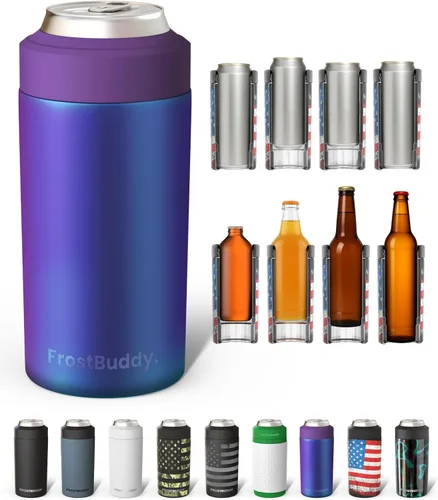 Miniatura 21 de Frost Buddy Universal Can Cooler - Fits all - Stainless Steel Can Cooler for 12 oz & 16 oz Regular or Slim Cans & Bottles - Stainless Steel