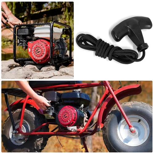 Miniatura 6 de Arrancador de retroceso Mango de cuerda de arranque para cortacésped, generador de bombas de agua, arandelas a presión, compresor de aire, divisor