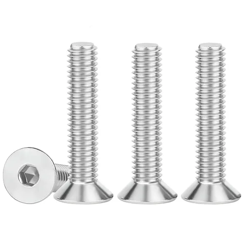Miniatura 16 de Tornillos de cabeza plana M4 de 0.787 in, tornillo y perno de cabeza plana M4-0.028x0.787 in, pernos avellanados de acero inoxidable, accionamiento
