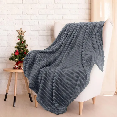 Miniatura 9 de Catalonia Classic Manta de forro polar para sofá, manta mullida de felpa, acogedora y suave, manta decorativa para todas las estaciones, 50 x 60