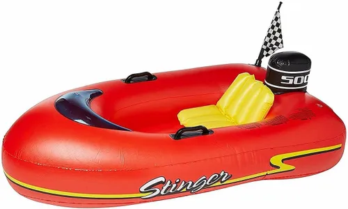 Miniatura 4 de Swimline Rainbow Island Flotador Inflable de Piscina para Montar, Blanco, 68"/64"/16