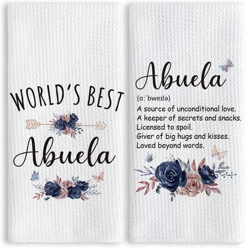 Miniatura 26 de TNUW Best Grandma - Toallas de cocina de 16 x 24 pulgadas, la mejor flor de Abuela del mundo, suave y absorbente, toalla de cocina, toallas de mano