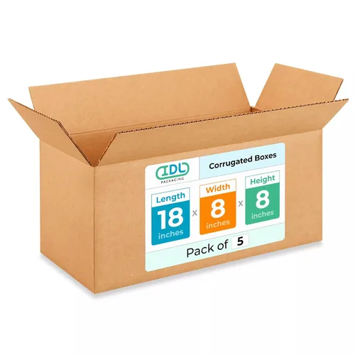 Miniatura 251 de IDL Packaging Paquete de 5 cajas de envío altas de 8 x 8 x 48 pulgadas, extra resistentes de 200 libras frente a caja regular, cajas de mudanza