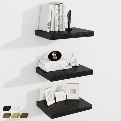 Miniatura 66 de Fun Memories Estantes flotantes de 12 pulgadas de profundidad, estantes de pared de madera de 16 x 12 pulgadas, estante de almacenamiento rústico