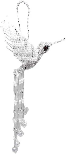 Miniatura 19 de Mia Jewel Shop - Figurina colgante decorativa de colibrí Figuras de pájaros para decoración del hogar Adorno de vidrio checo con cuentas