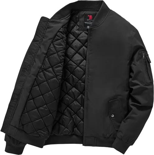 Miniatura 11 de Gopune - Chaqueta bomber para hombre, cortaviento, cálida, resistente al agua, rompevientos, abrigo de invierno, chaquetas acolchadas