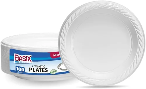 Miniatura 8 de Basix [100 unidades] Cuencos desechables de plástico blanco de 5 onzas para postre, aptos para microondas, ideales para la escuela, comida