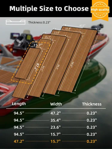 Miniatura 6 de FOCEAN Boat Flooring EVA Foam Boat Decking Faux Teak Marine Flooring Marine Mat Sheet for Motorboat Jon Boats Bass Boat RV Kayak, 94.5"x