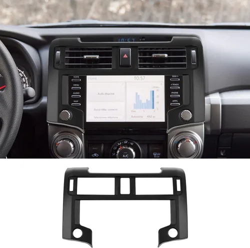 Miniatura 8 de RAZPOY Borde para panel de navegación, cubierta de tablero GPS para consola central compatible con Toyota 4Runner 2020-2023, color negro Fibra