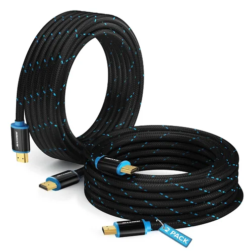 Miniatura 20 de Cable HDMI 4K Ultra HD de 1 pie (paquete de 100) Cable HDMI 2.0 trenzado de nailon, alta velocidad 18Gbps 4K60Hz HDR, 3D, 2160p, 1080p, HDCP 2.2