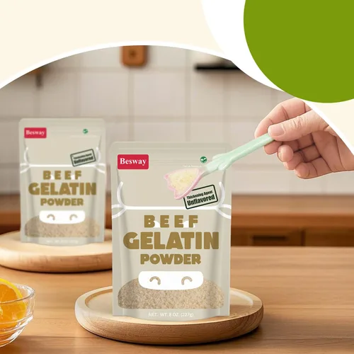 Miniatura 6 de Besway Gelatina de carne en polvo sin sabor 8 oz, gelatina culinaria para gomitas, malvaviscos, postres y más, sin OMG, Halal, Keto, producto