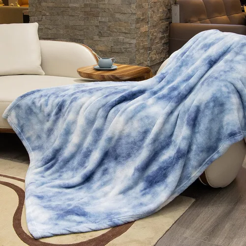 Miniatura 21 de Manta Suave Mantas Ligeras de Forro Polar Manta de Sofá Grande para Cama Queen Manta de teñido anudado