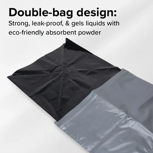 Miniatura 4 de Camco Bolsas de Desechos para Inodoro – Diseño duradero de doble bolsa a prueba de fugas – Bolsa interior convierte en gel cualquier líquido – Ideal