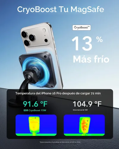 Miniatura 4 de ESR para Cargador de Coche MagSafe de 15W con CryoBoost, Cargador de Coche MagSafe con Enfriamiento de Teléfono, Carga Inalámbrica para Ranura