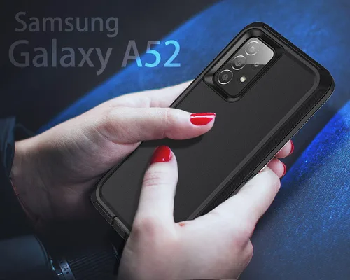 Miniatura 6 de I-HONVA Funda para Samsung Galaxy A52 5G a prueba de golpes, a prueba de polvo y caídas, 3 capas de protección de cuerpo completo