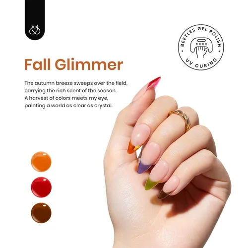 Miniatura 4 de Beetles - Kit de 6 colores de esmalte de gel de uñas, colores transparentes, translúcidos, marrón, rojo, azul, verde, naranja, primavera, lámpara
