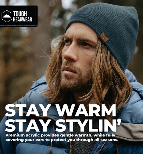 Miniatura 36 de Tough Headwear Daily Knit Beanie – Gorros para hombre – Sombreros de invierno para hombres y mujeres – Sombreros de punto cálidos para clima frío
